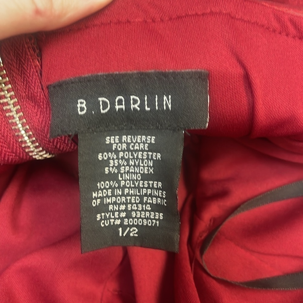 ** NOT FOR SALE ** B. Darlin Red Metallic High Low Dress - Picture 3 of 3